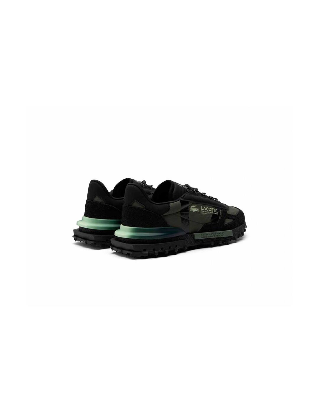 LACOSTE ZAPATILLA NEGRO VERDE ELITE ACTIVE 225