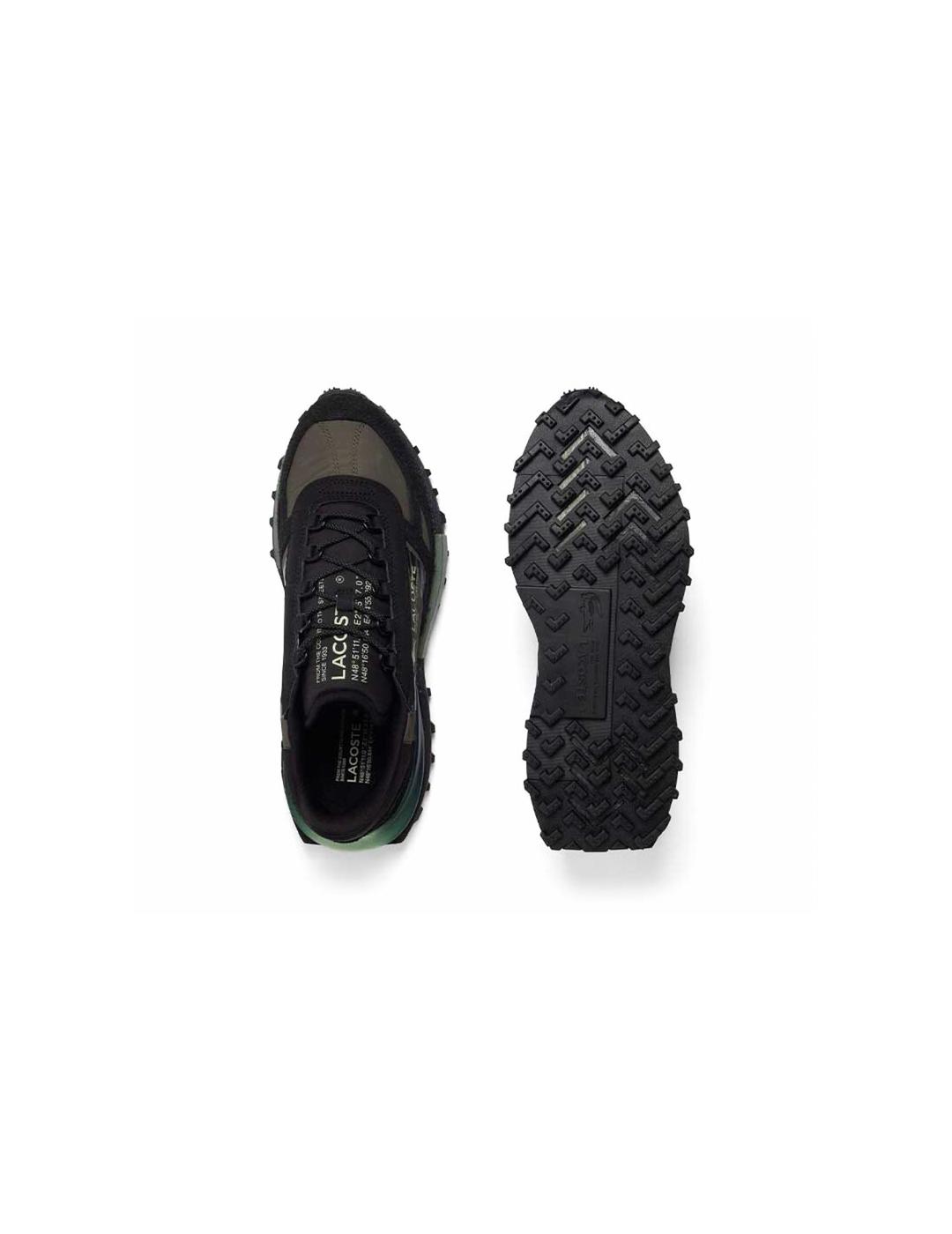 LACOSTE ZAPATILLA NEGRO VERDE ELITE ACTIVE 225