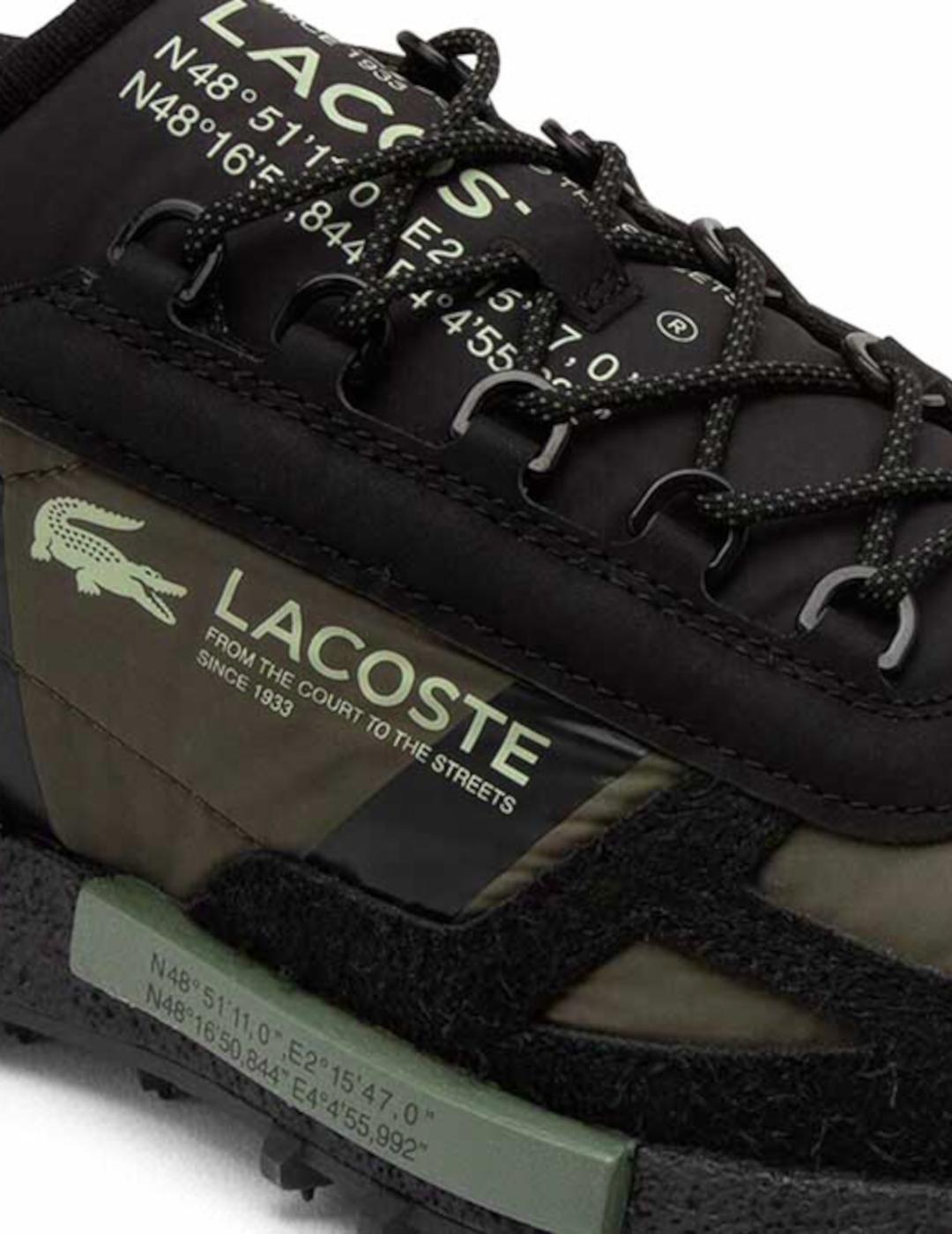 LACOSTE ZAPATILLA NEGRO VERDE ELITE ACTIVE 225