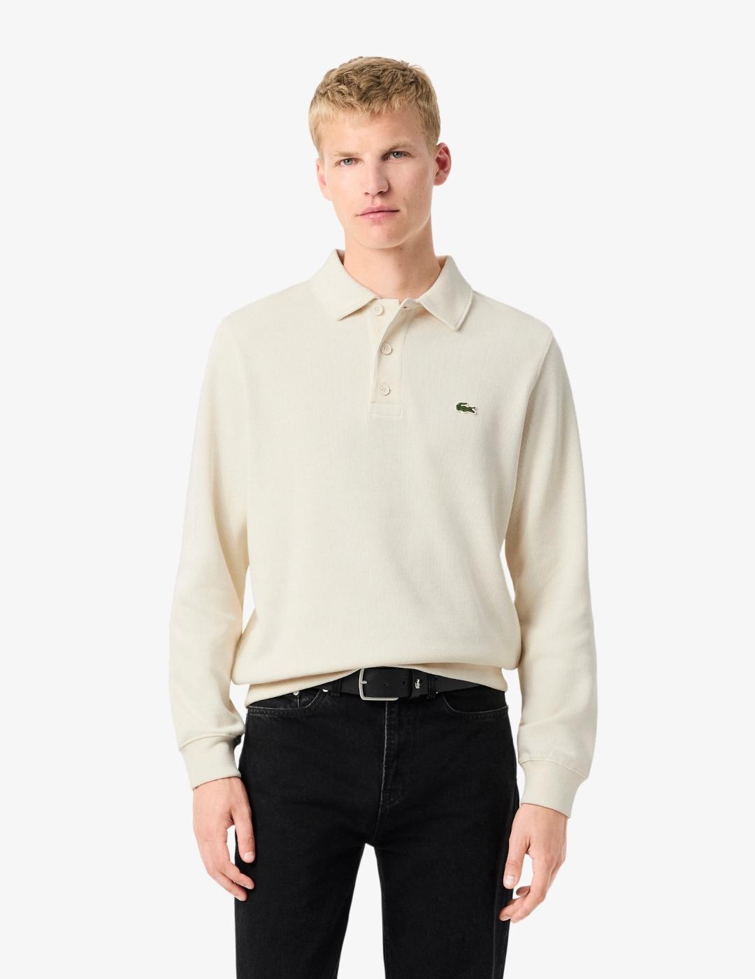 LACOSTE POLO PUNTO BEIGE M/L
