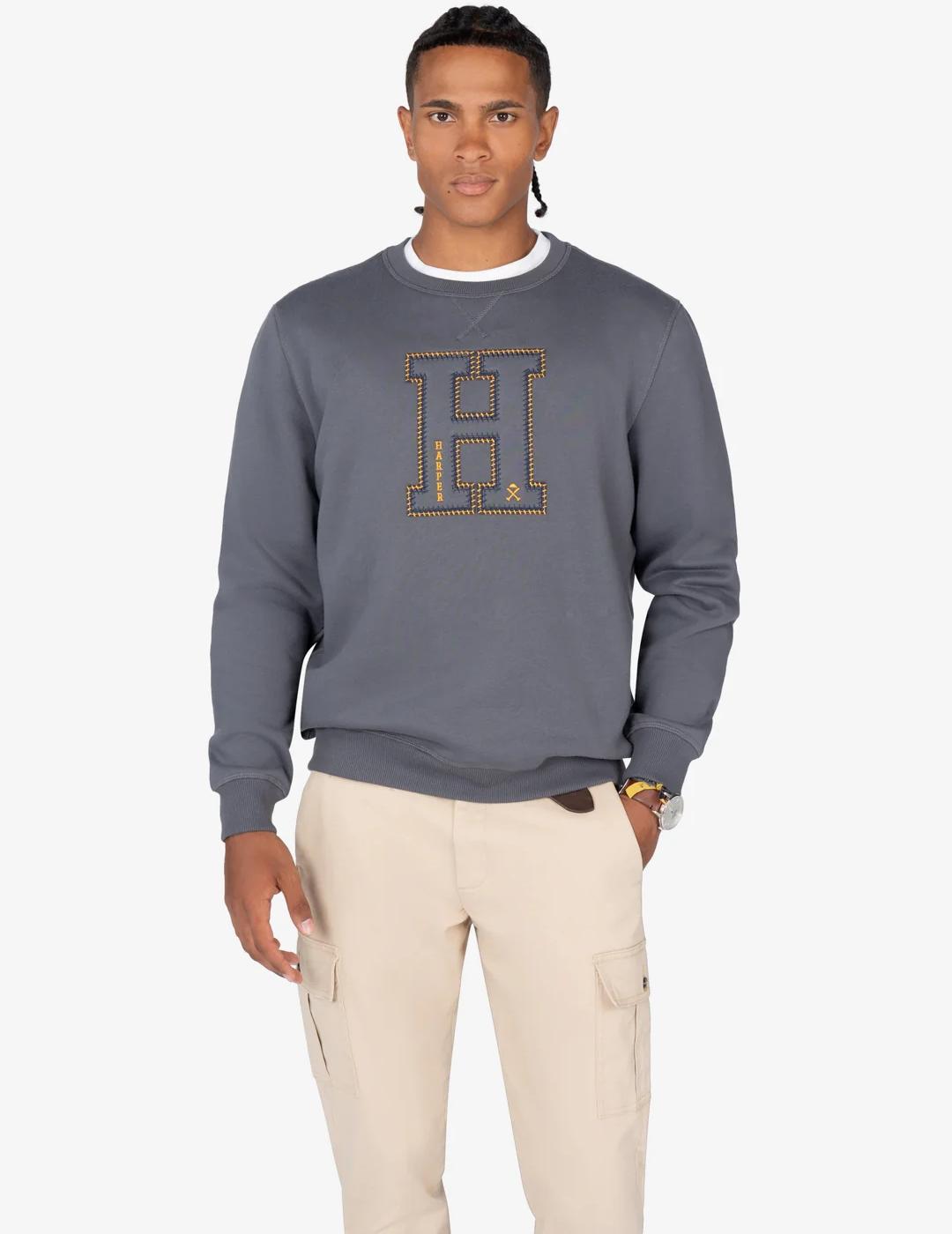 HARPER SUDADERA GRIS ANTRACITA HARVARD