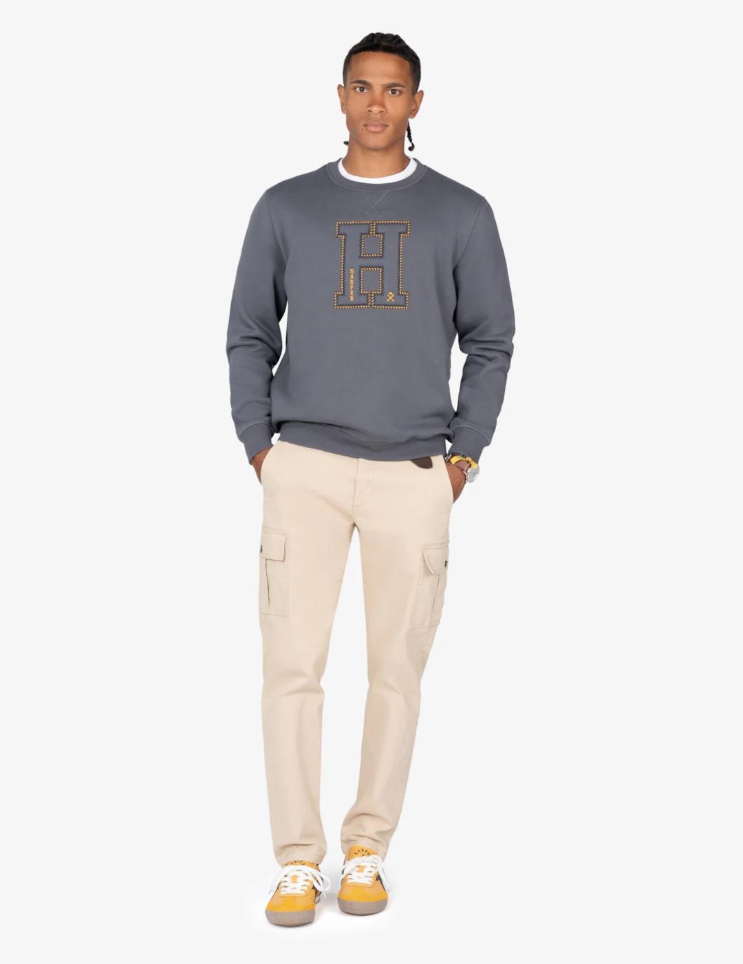 HARPER SUDADERA GRIS ANTRACITA HARVARD