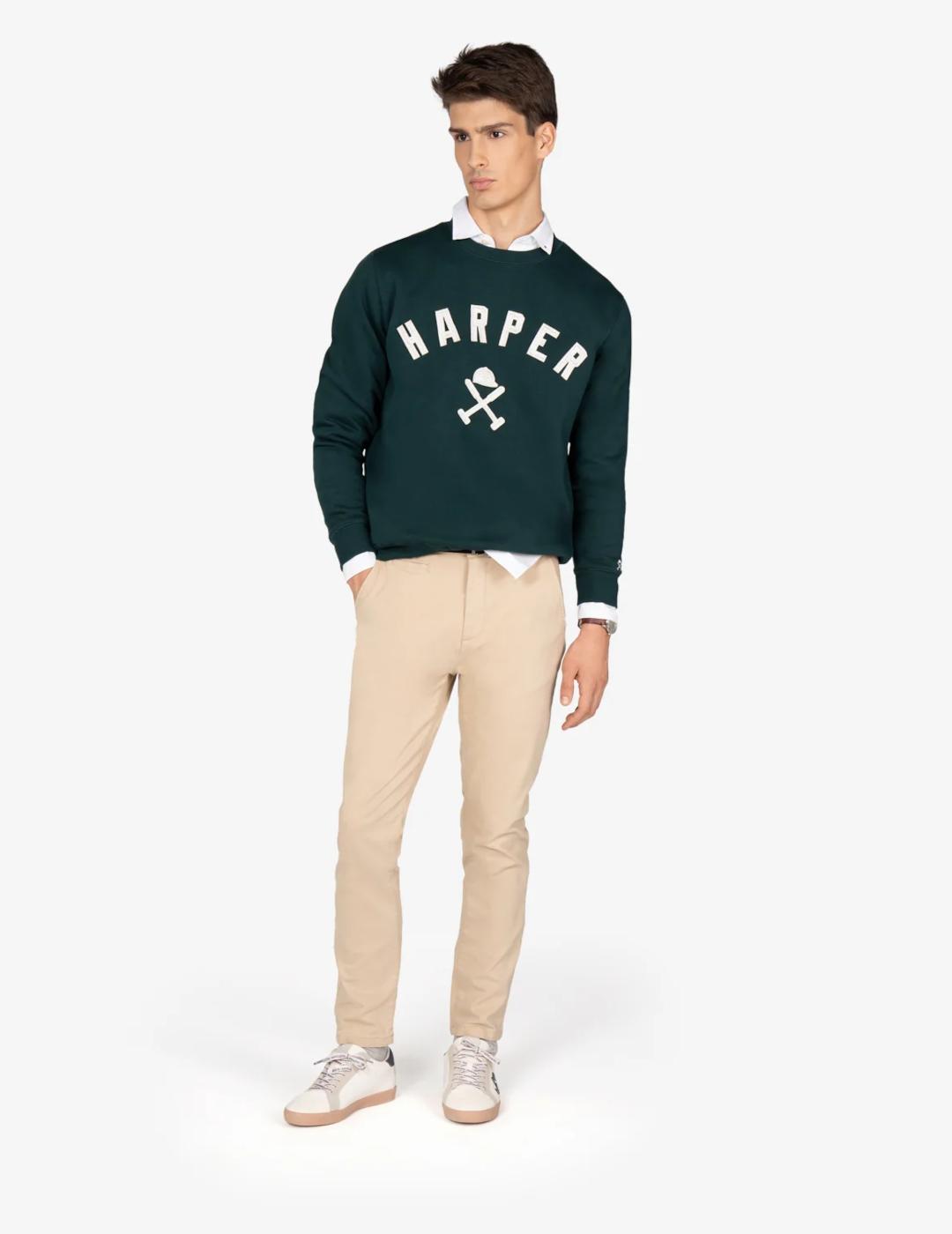 HARPER SUDADERA VERDE BOTELLA NEW ENGLAND