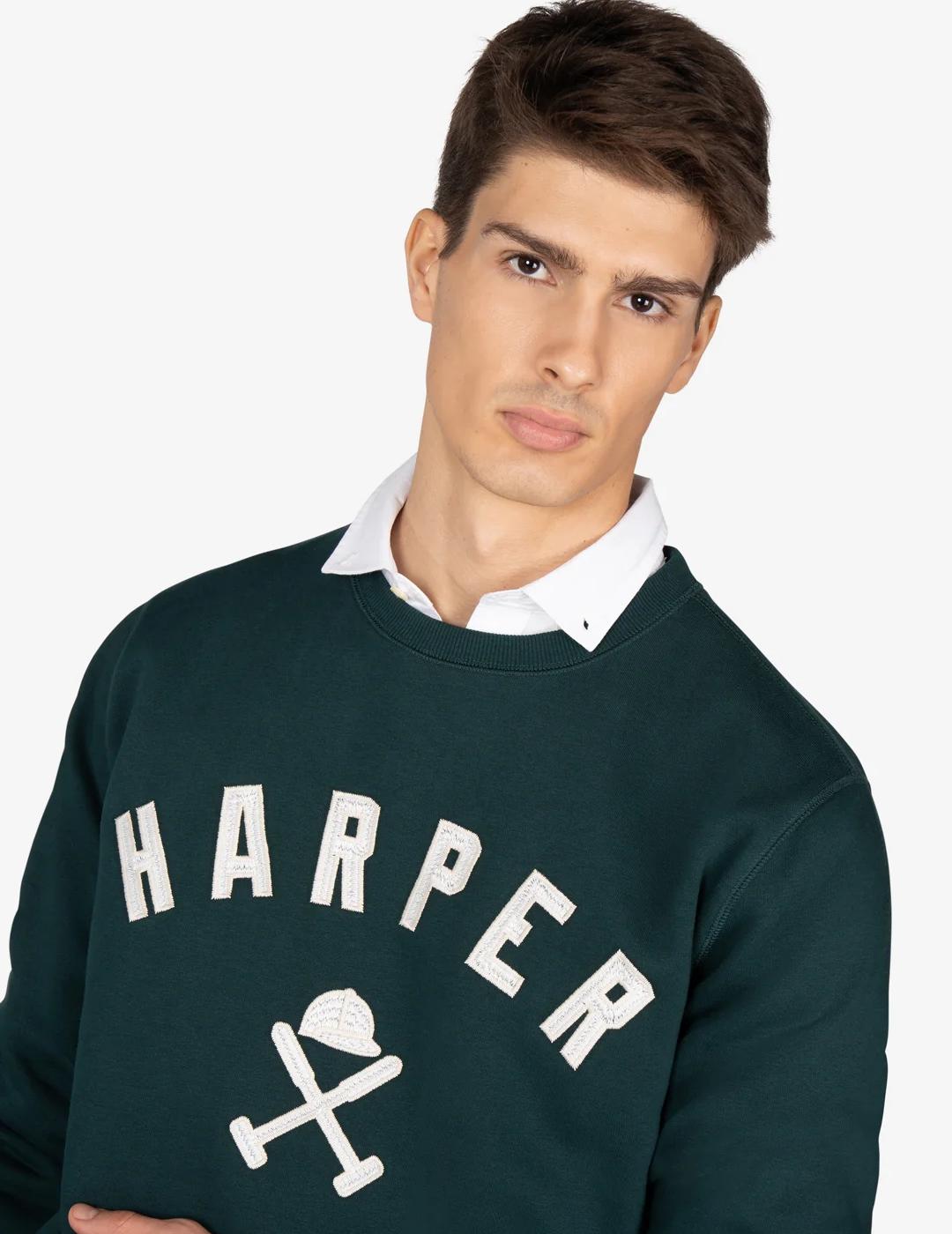 HARPER SUDADERA VERDE BOTELLA NEW ENGLAND