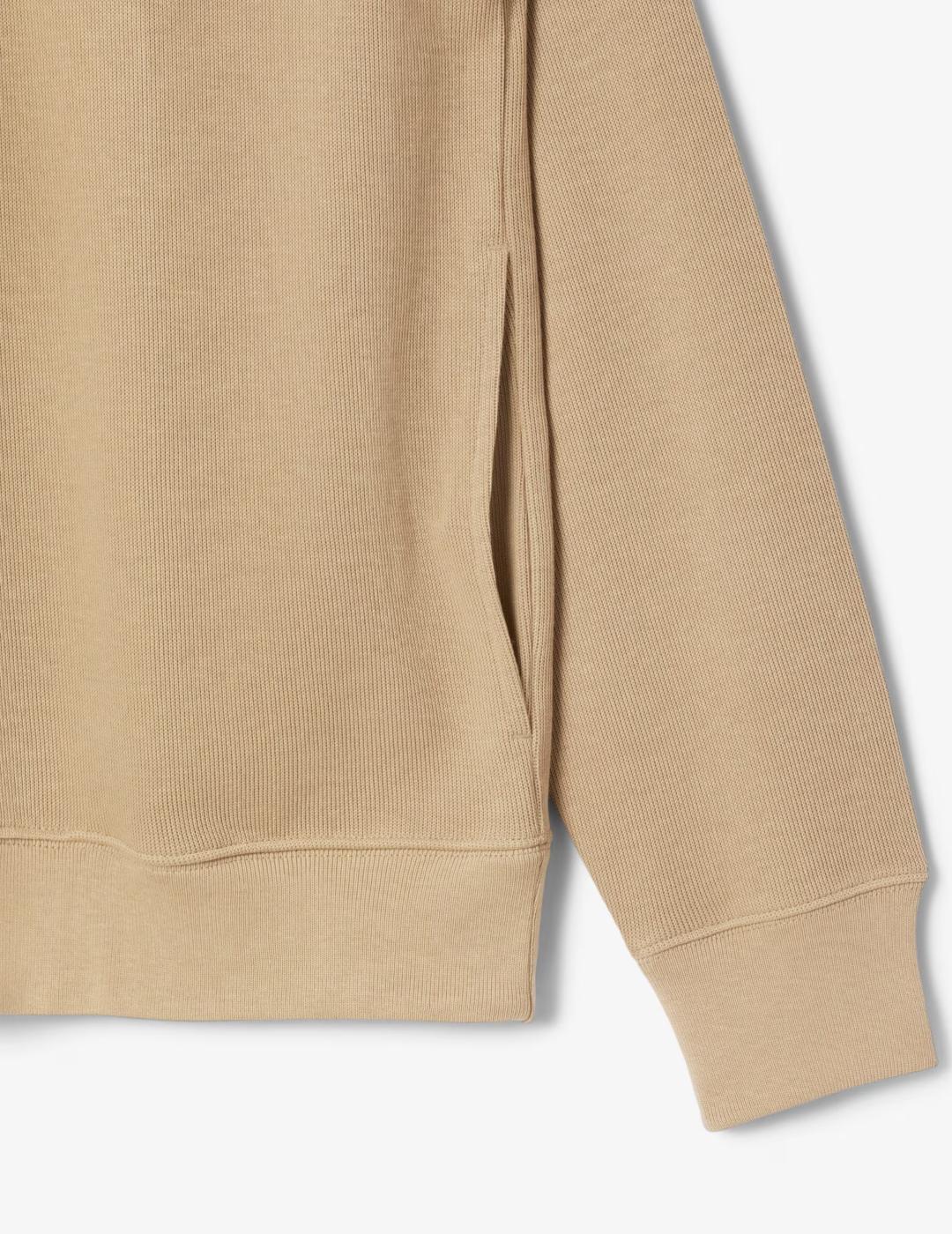 LACOSTE SUDADERA ZIP PUNTO BEIGE