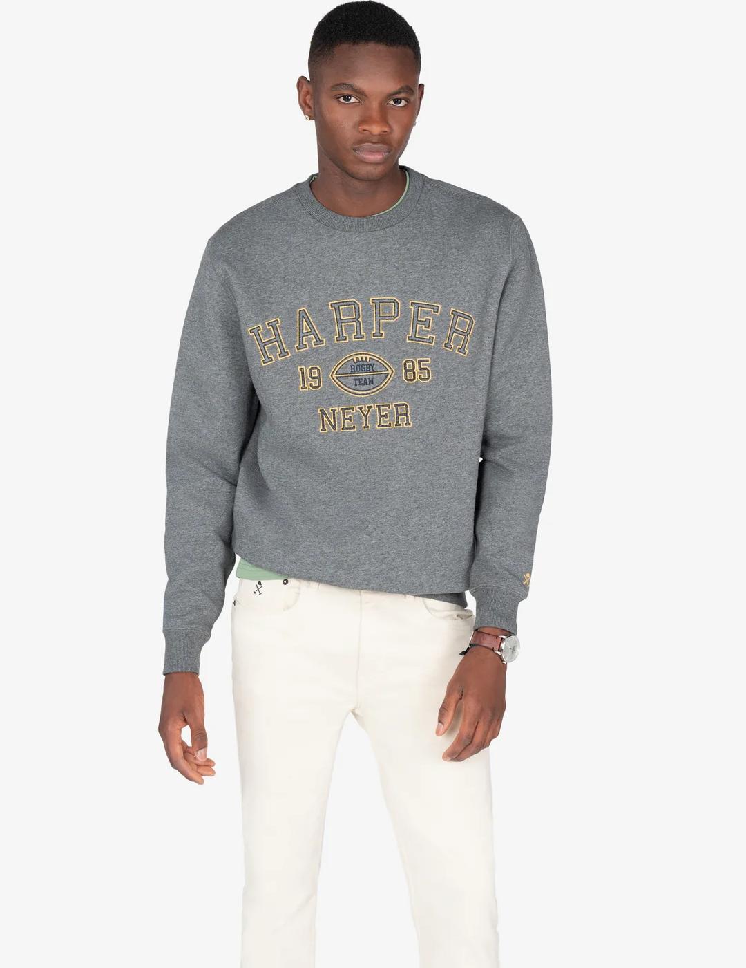 HARPER SUDADERA GRIS RUGBY