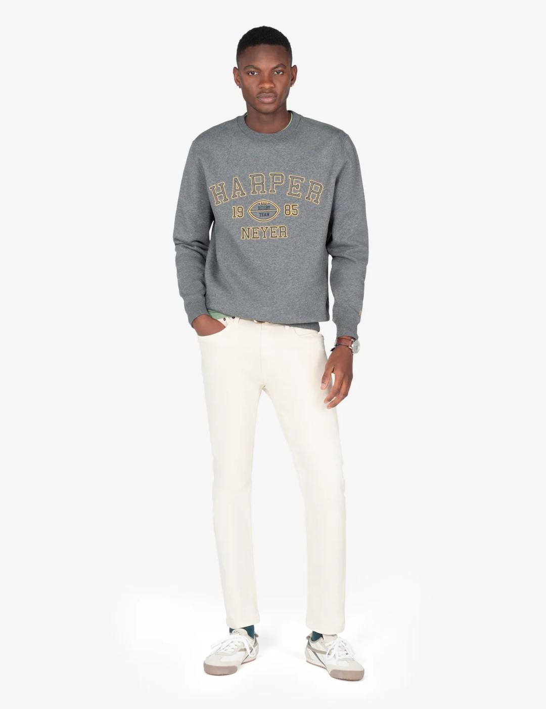 HARPER SUDADERA GRIS RUGBY