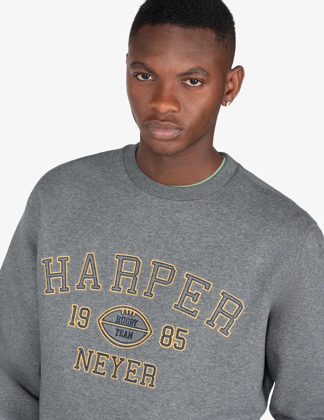 HARPER SUDADERA GRIS RUGBY