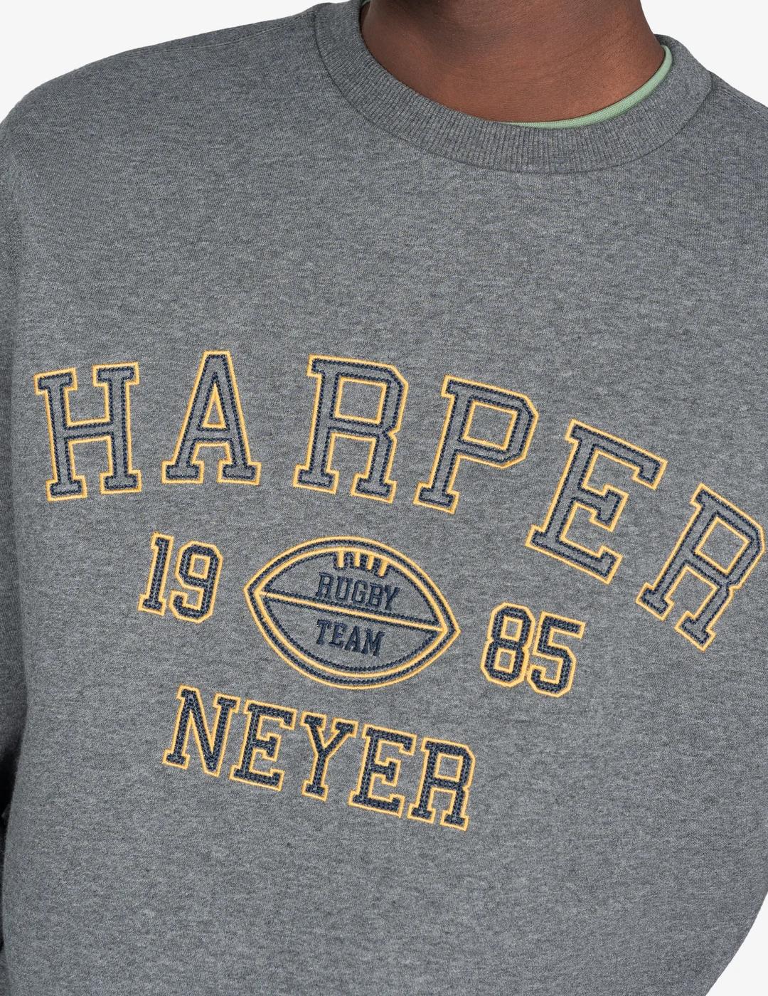 HARPER SUDADERA GRIS RUGBY