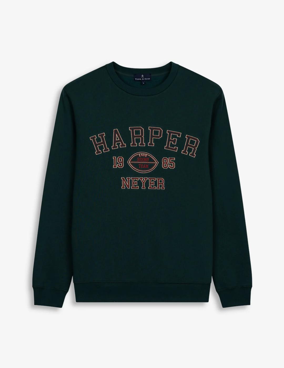 HARPER SUDADERA VERDE BOTELLA RUGBY