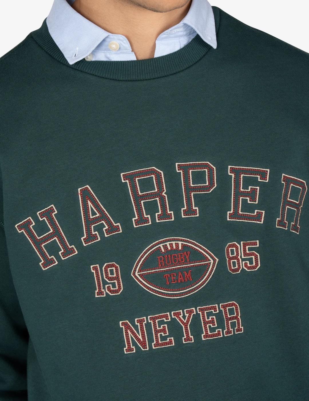 HARPER SUDADERA VERDE BOTELLA RUGBY