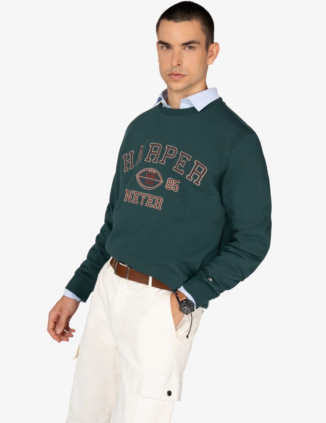 HARPER SUDADERA VERDE BOTELLA RUGBY