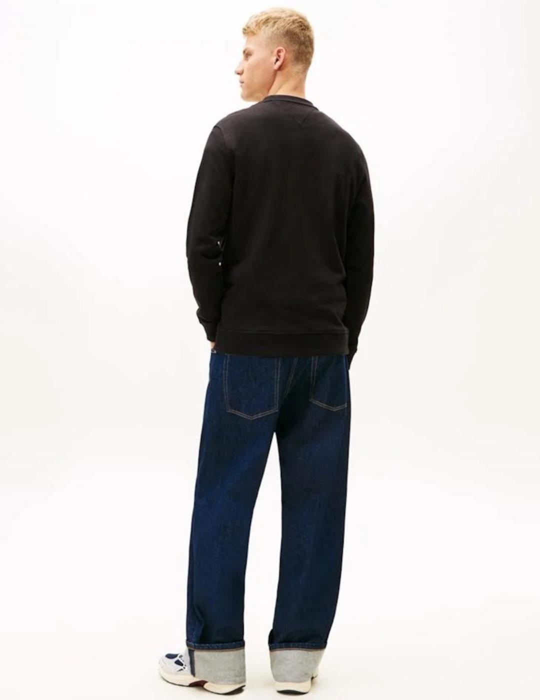 TOMMY SUDADERA NEGRA LOGO GRANDE