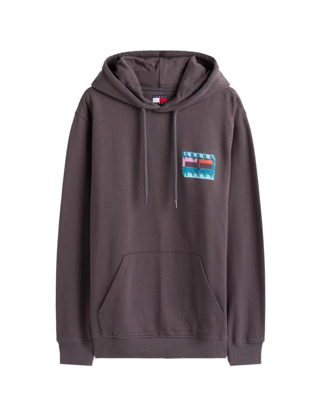 TOMMY HOODIE NEGRO LAVADO