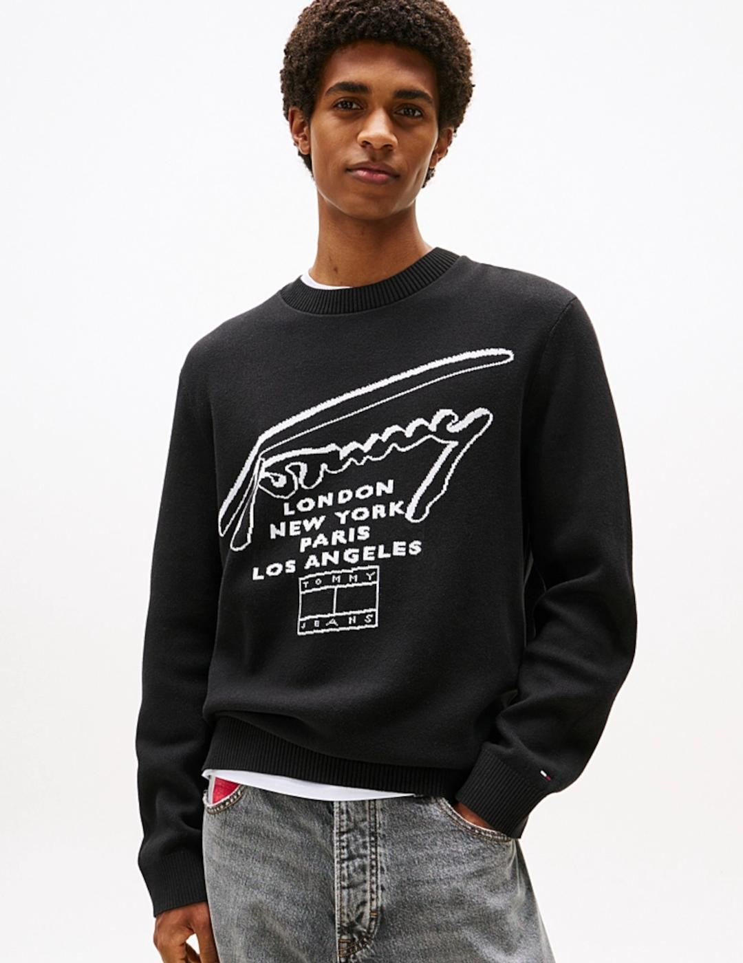 TOMMY JERSEY NEGRO LONDON NEW YORK