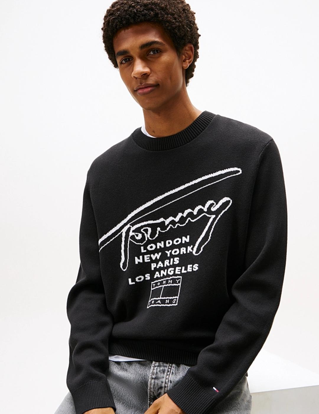 TOMMY JERSEY NEGRO LONDON NEW YORK