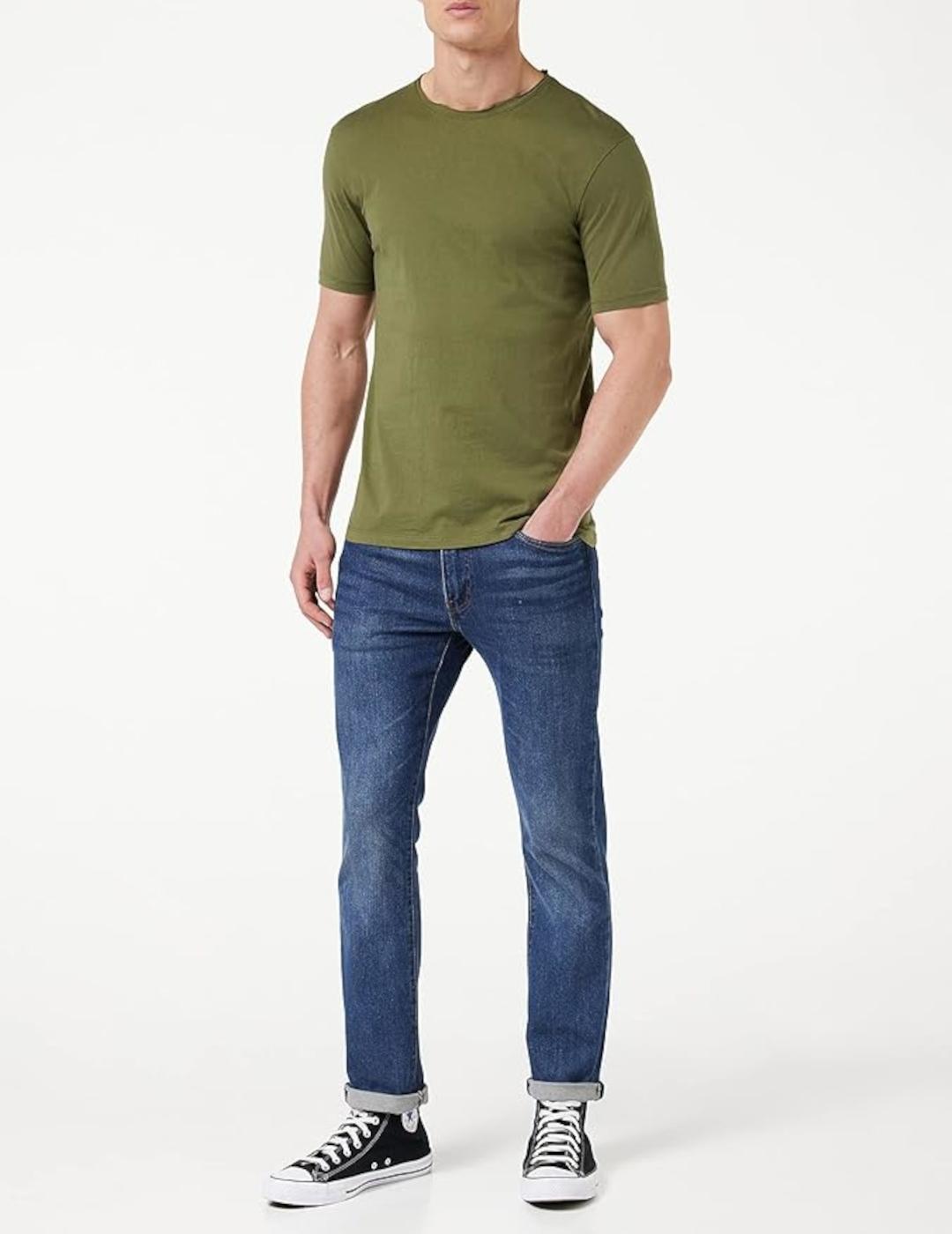 GIANNI CAMISETA VERDE BASICA CUELLO ANCHO