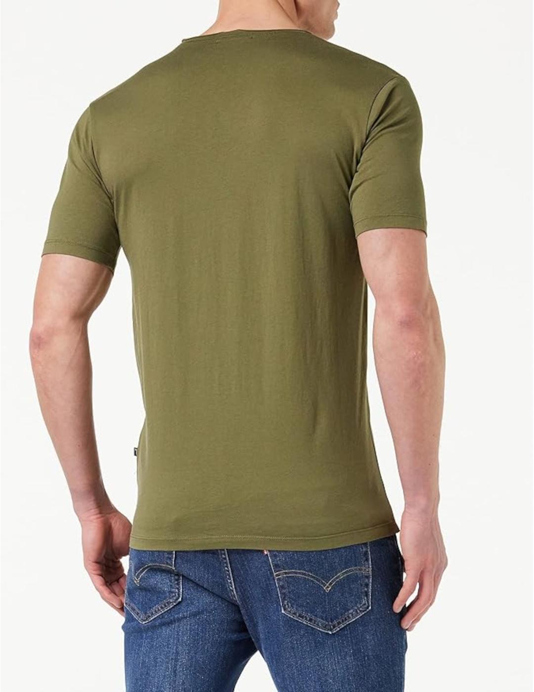 GIANNI CAMISETA VERDE BASICA CUELLO ANCHO