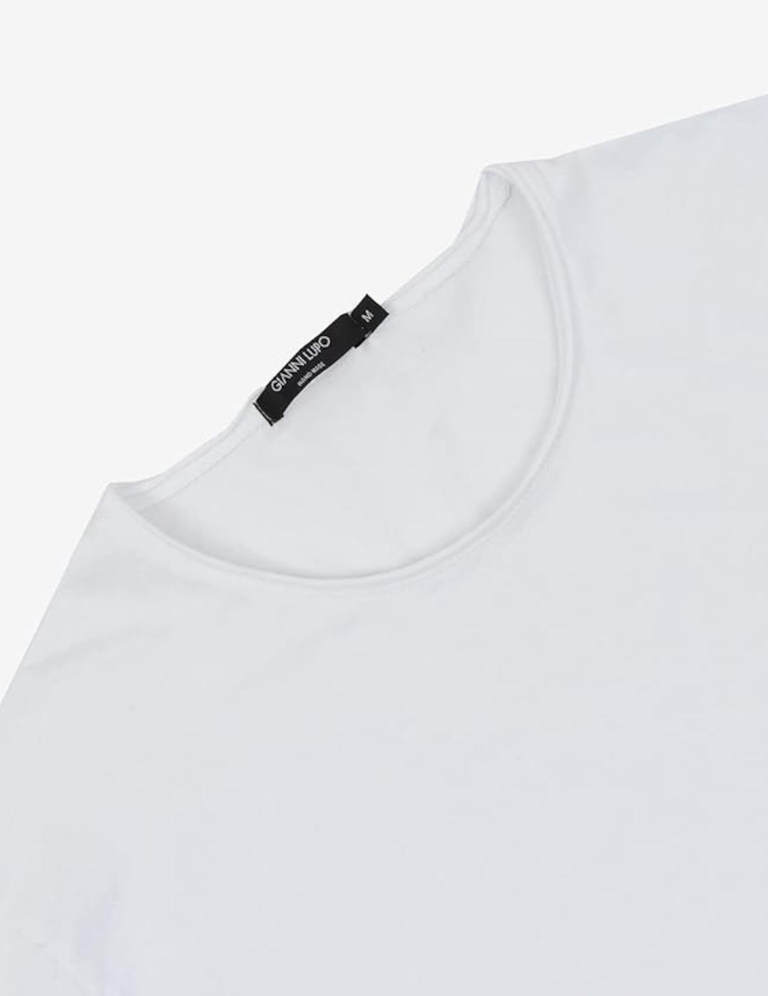 GIANNI CAMISETA BLANCA BASICA CUELLO ANCHO