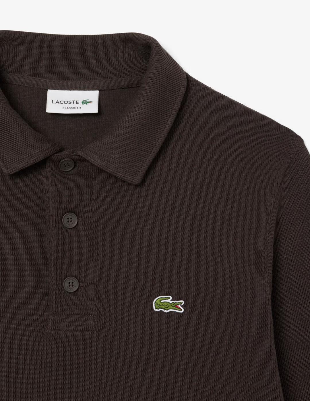 LACOSTE POLO PUNTO MARRON M/L