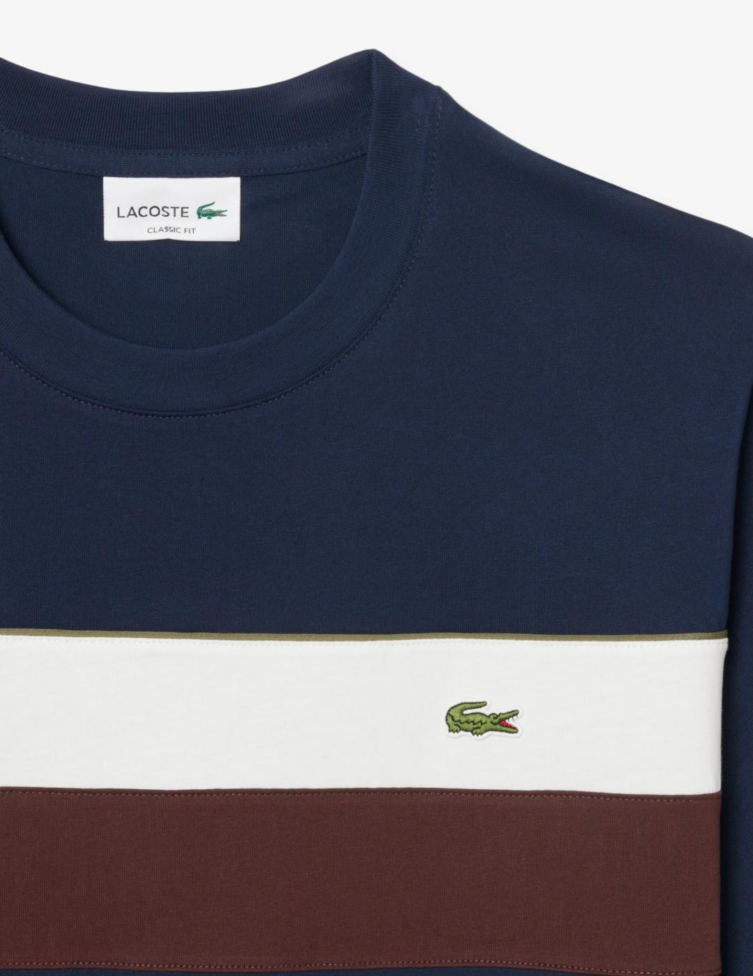 LACOSTE CAMISETA MARINO BLANCO