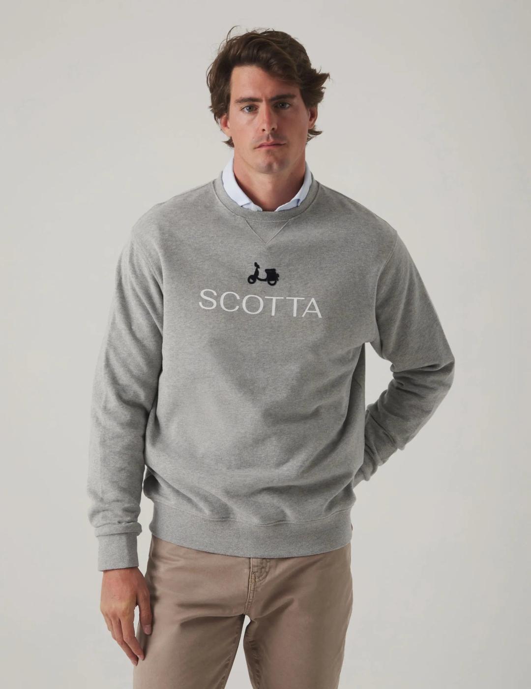 SCOTTA SUDADERA GRIS LOGO