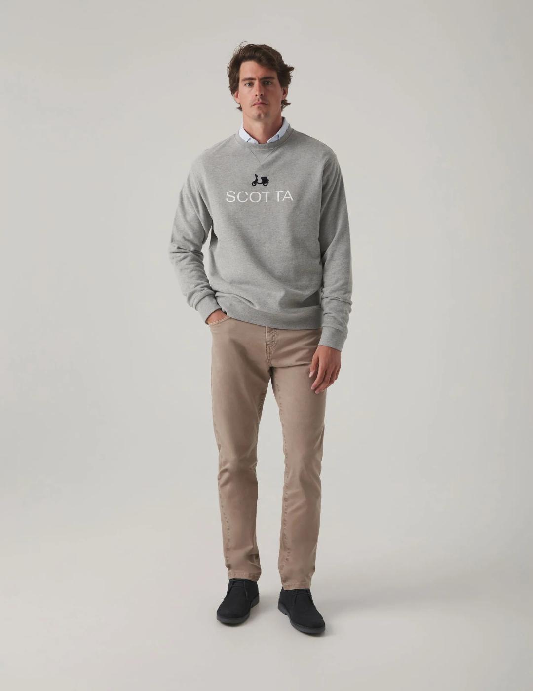 SCOTTA SUDADERA GRIS LOGO