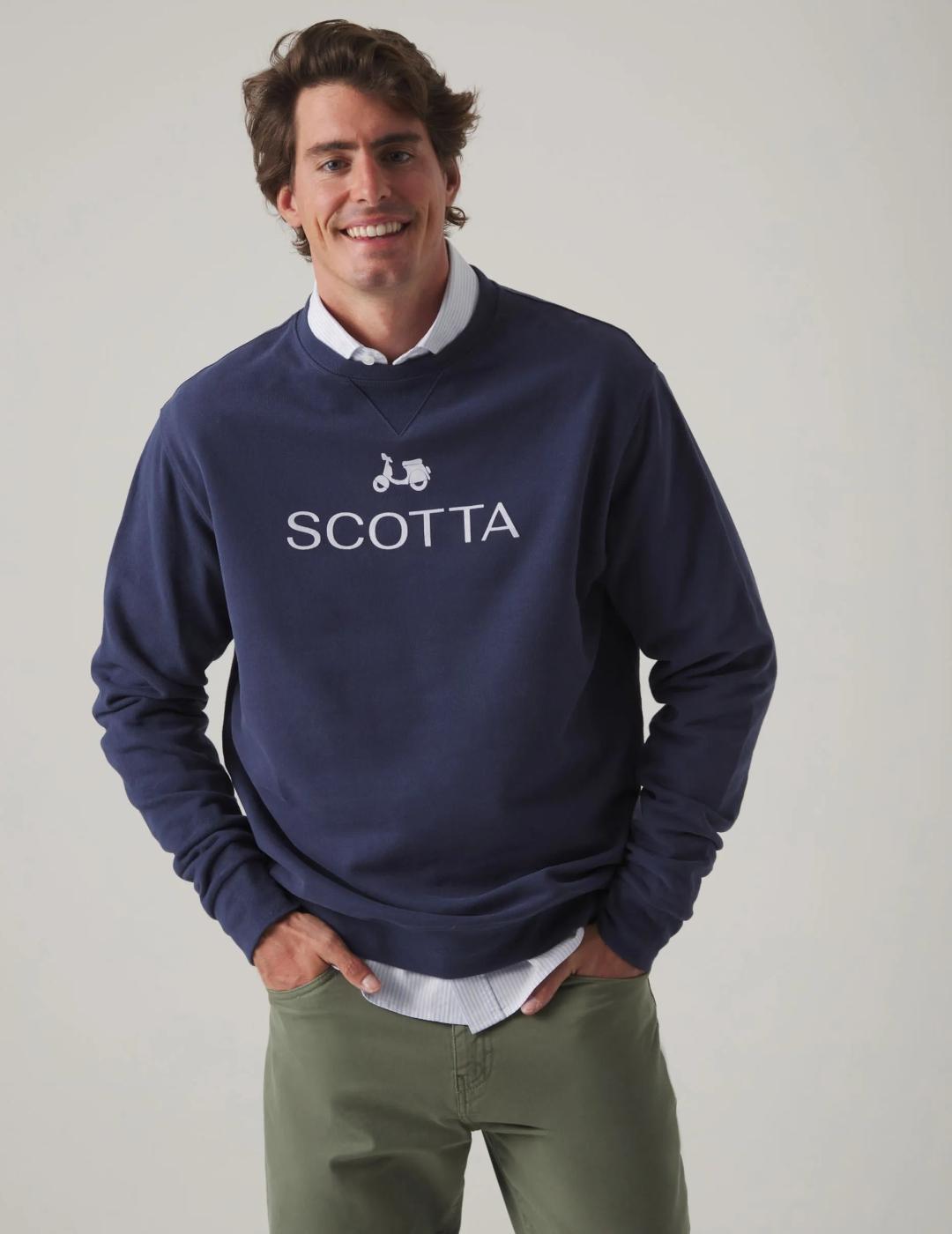 SCOTTA SUDADERA MARINO LOGO