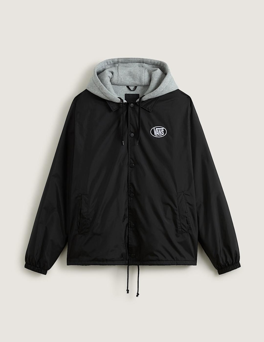 VANS CHAQUETA HOODIE NEGRA COACHES