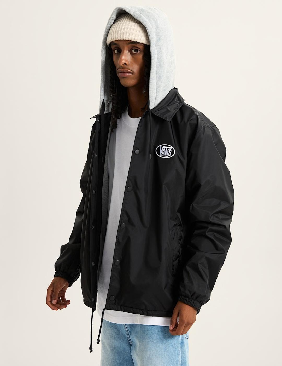 VANS CHAQUETA HOODIE NEGRA COACHES