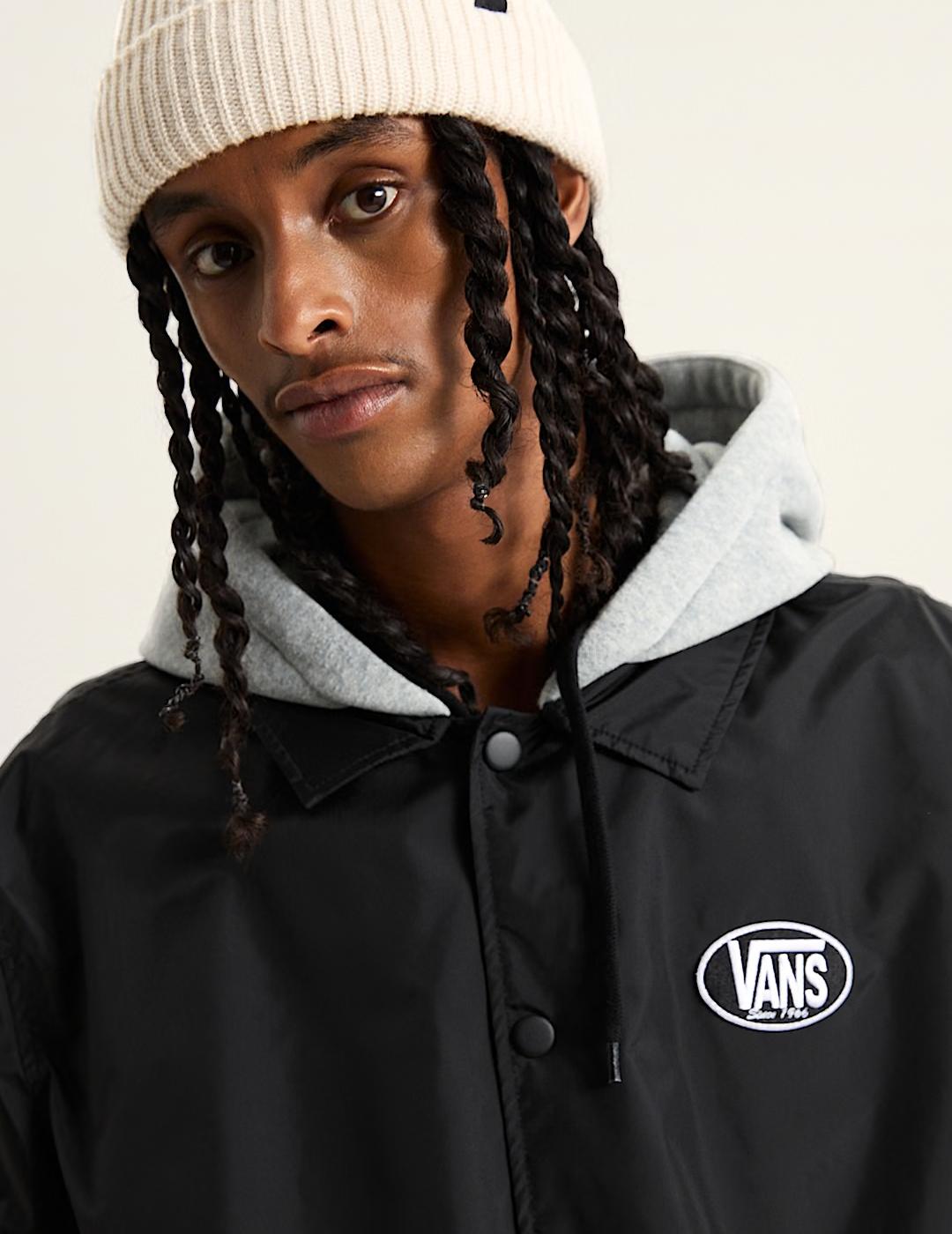 VANS CHAQUETA HOODIE NEGRA COACHES