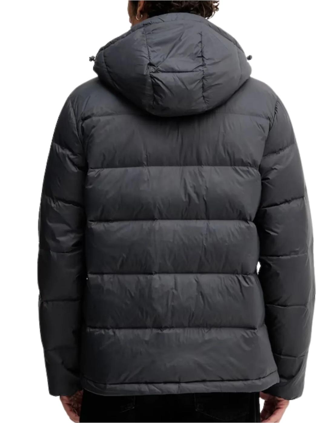 CALVIN CAZADORA GRIS PLUMAS NYLON ZIP