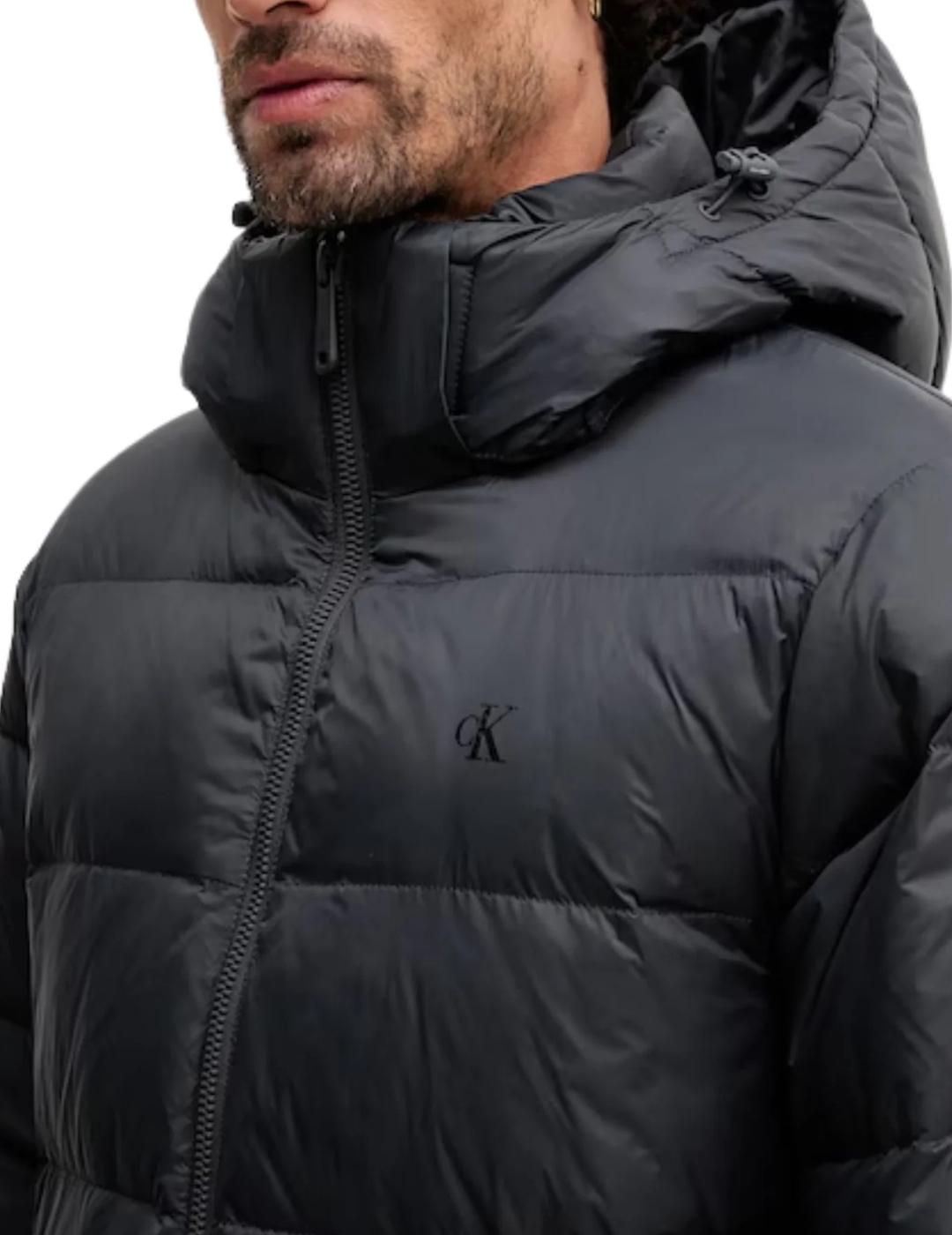 CALVIN CAZADORA GRIS PLUMAS NYLON ZIP