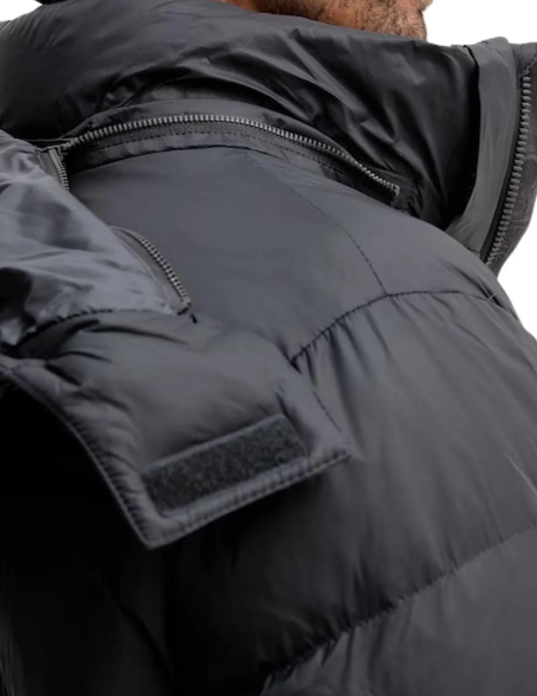 CALVIN CAZADORA GRIS PLUMAS NYLON ZIP