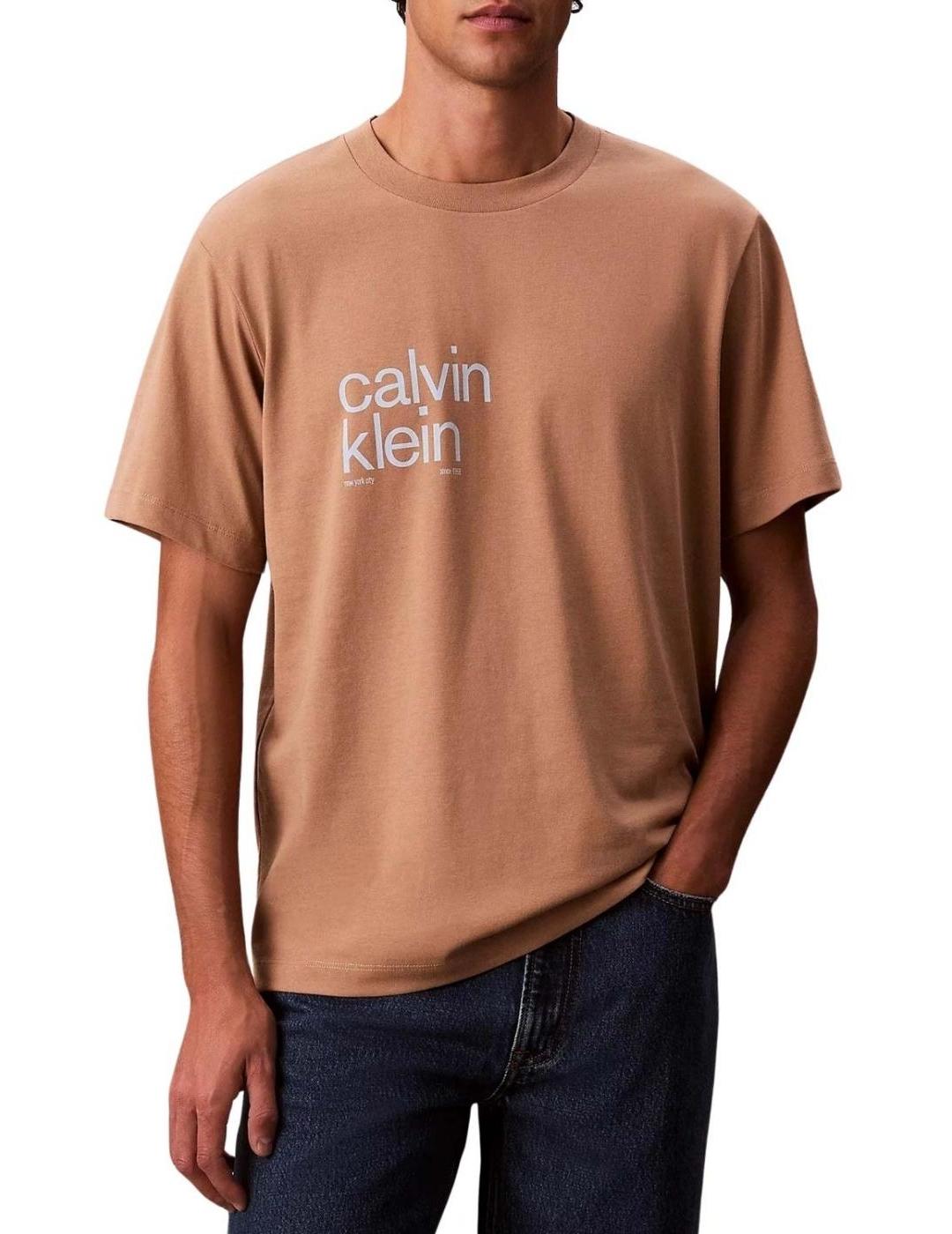 CALVIN KLEIN CAMISETA MARRÓN