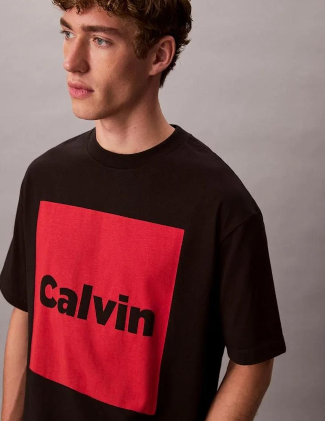 CALVIN KLEIN CAMISETA NEGRO ROJO