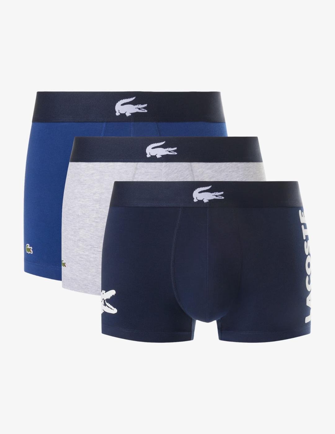 LACOSTE PACK3 CALZONCILLOS AZUL COCODRILO
