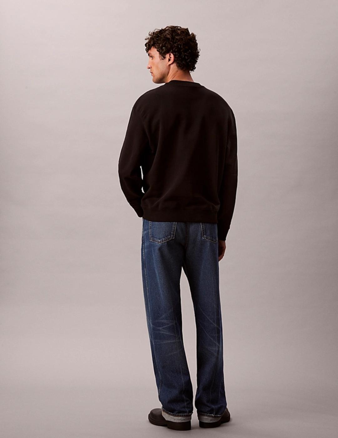 CALVIN KLEIN SUDADERA NEGRA TERRY MONOGRAM