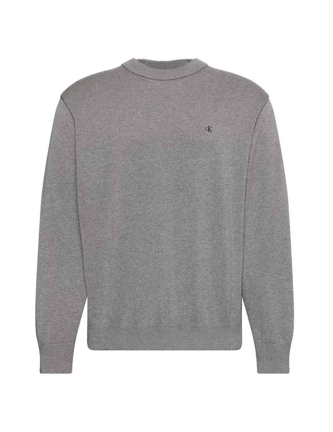 CALVIN KLEIN JERSEY GRIS RELAXED
