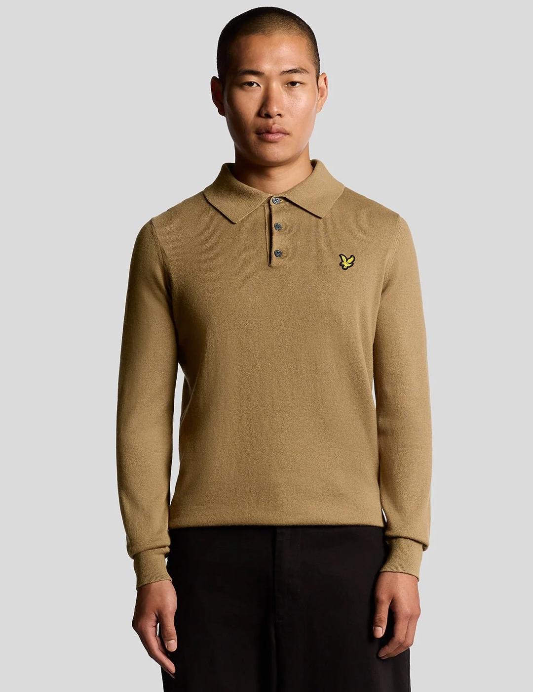 LYLE&SCOTT POLO M/L MARRON MERINO