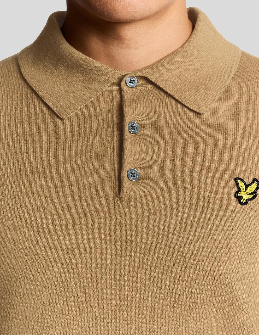 LYLE&SCOTT POLO M/L MARRON MERINO