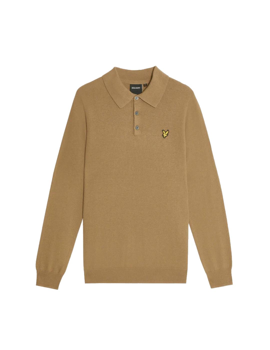 LYLE&SCOTT POLO M/L MARRON MERINO