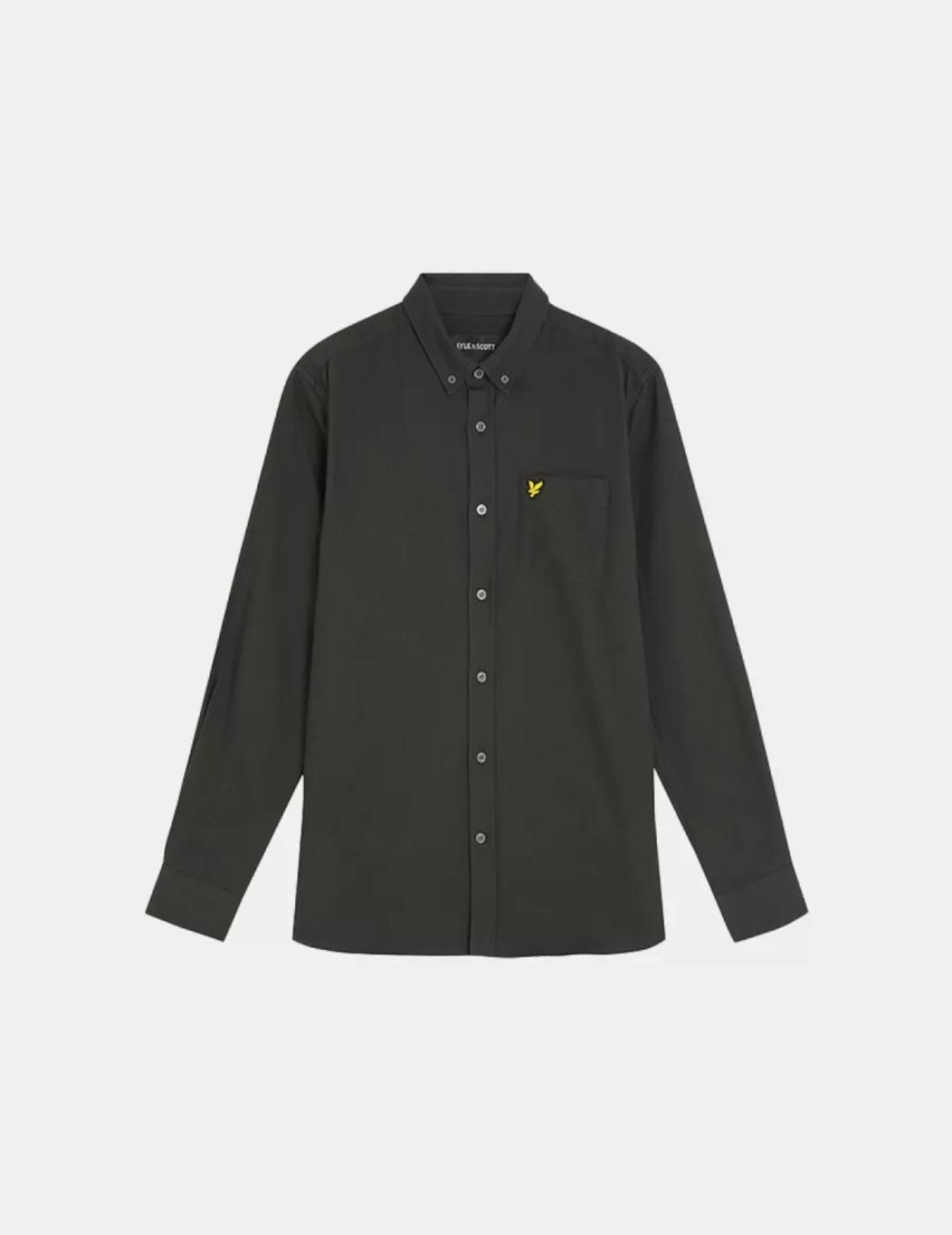 LYLE&SCOTT CAMISA GUNMETAL PLAIN FLANNEL