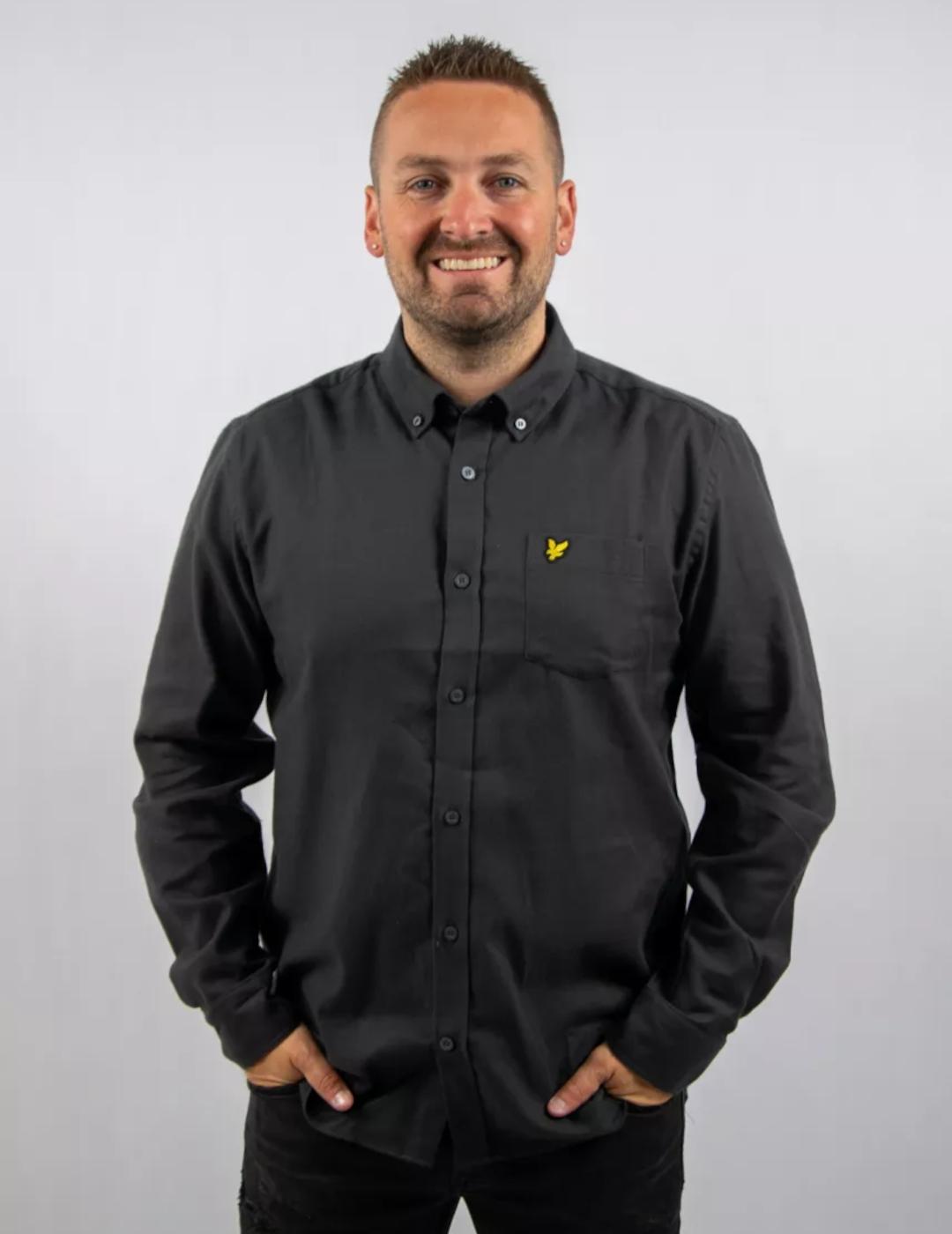 LYLE&SCOTT CAMISA GUNMETAL PLAIN FLANNEL