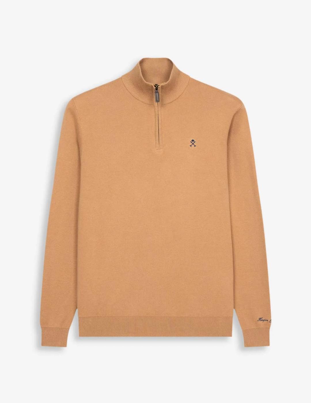 HARPER JERSEY ZIP CAMEL
