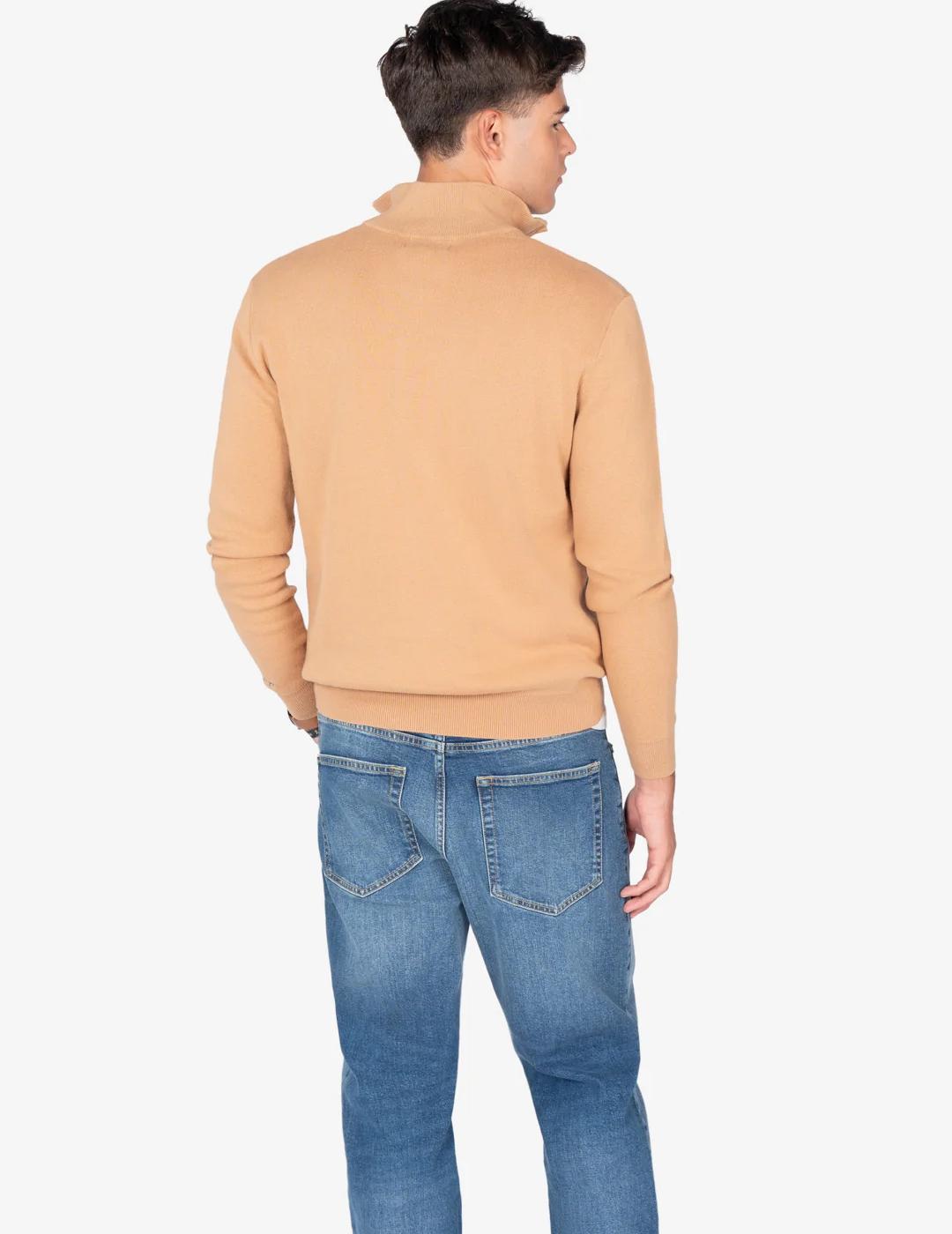 HARPER JERSEY ZIP CAMEL