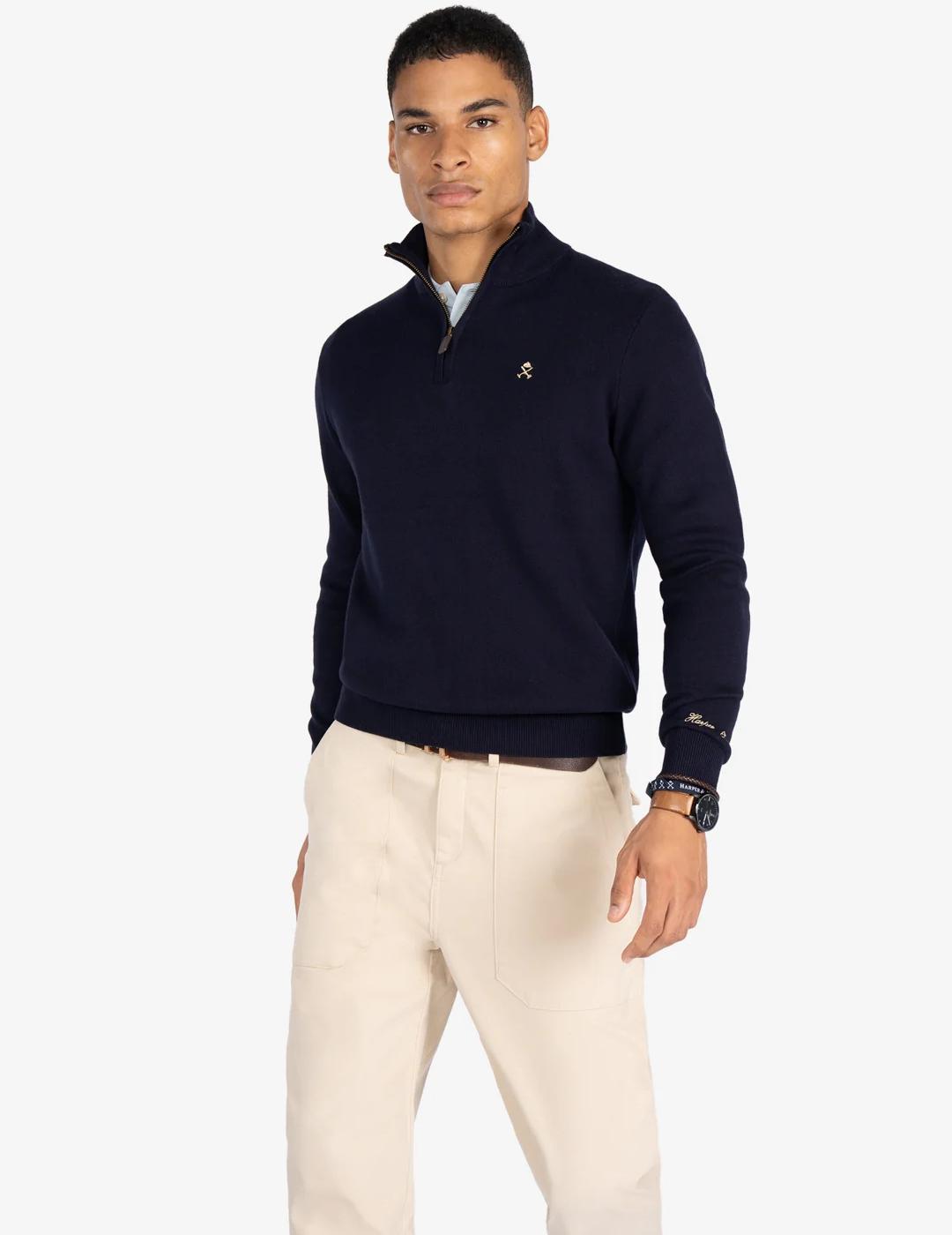 HARPER JERSEY ZIP MARINO