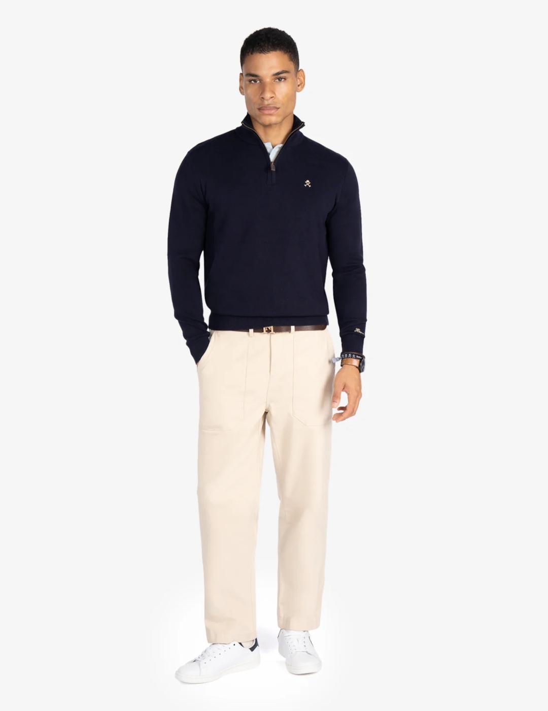 HARPER JERSEY ZIP MARINO