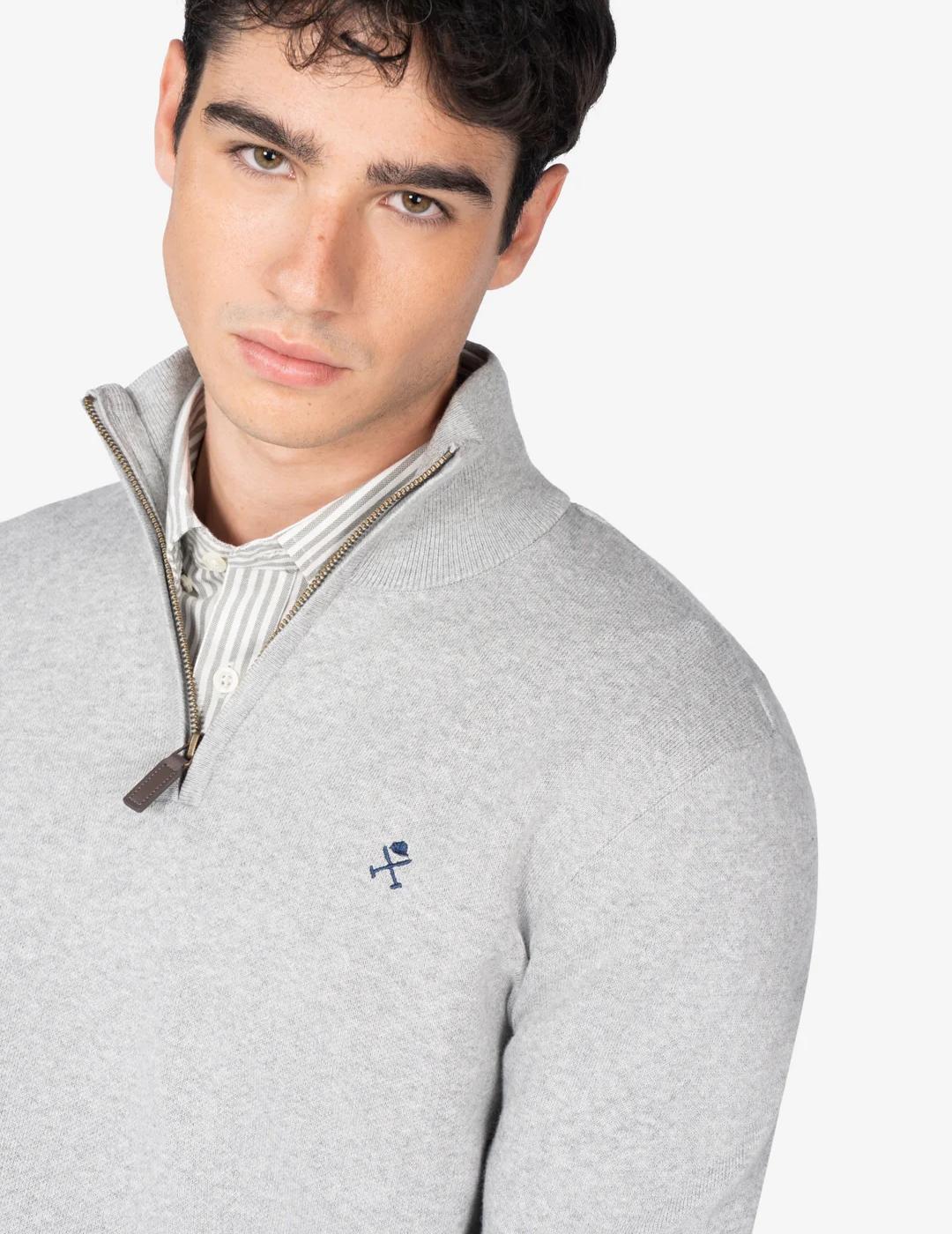 HARPER JERSEY ZIP GRIS