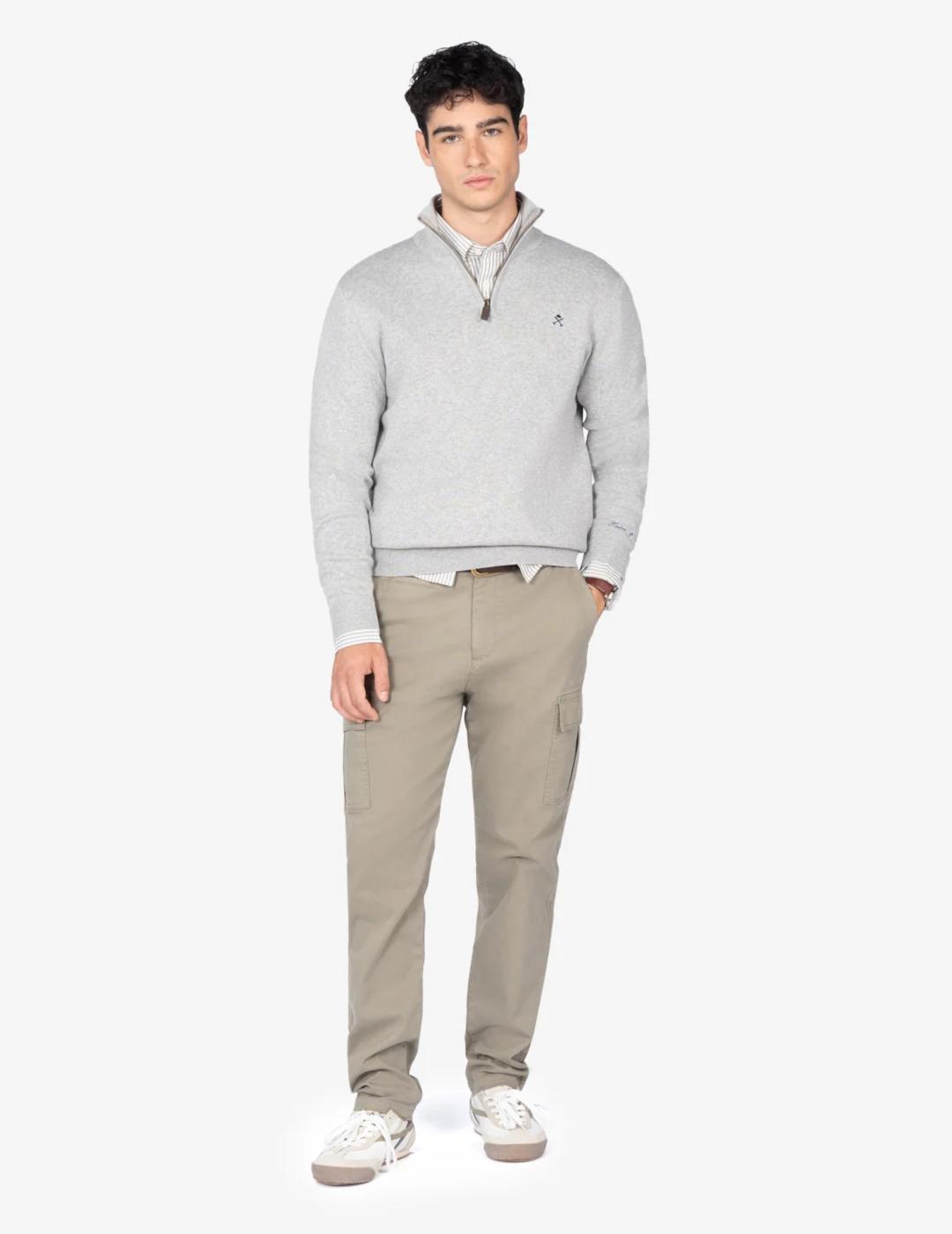 HARPER JERSEY ZIP GRIS